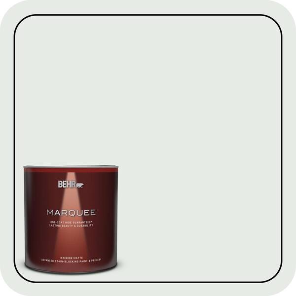 BEHR MARQUEE 1 qt. #BL-W8 Frothy Surf Matte Interior Paint & Primer