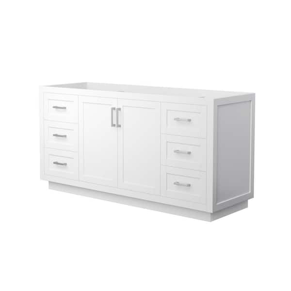 Wyndham Collection Miranda 65.25 in. W x 21.75 in. D x 33 in. H Single Bath Vanity Cabinet without Top in White