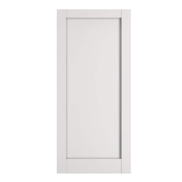 28 in. x 80 in. 1-Panel Shaker Solid Core White Primed Composite MDF Interior Door Slab No Hardware Included