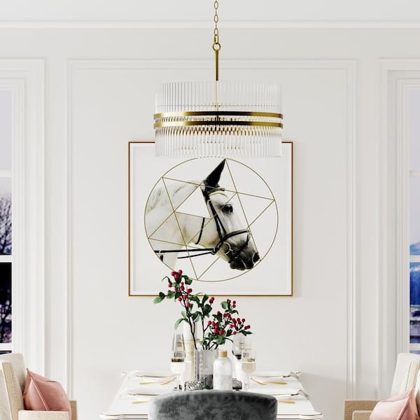 Annapolis 6-Light Gold Unique Tiered Chandelier with Crystal Accents