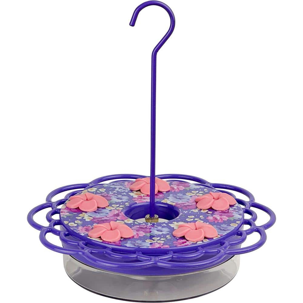 Nature's Way Petunia Passion Plastic Decorative Dish Hummingbird Feeder 13 oz