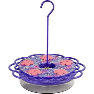 Petunia Passion Plastic Decorative Dish Hummingbird Feeder 13 oz