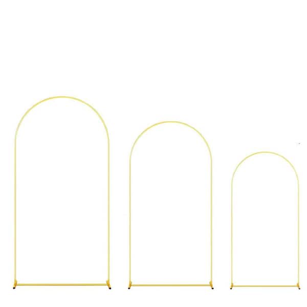 Justincity Gold Metal Arch Backdrop Stand Set 6 ft. 5 ft. 4 ft