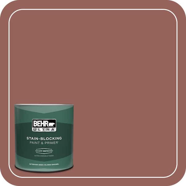 BEHR ULTRA 1 qt. #ICC-73 Brick Hearth Extra Durable Semi-Gloss Enamel Interior Paint & Primer