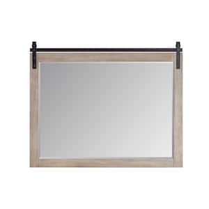 Cortes 48 in. W x 39.4 in. H Rectangular Framed Wall Bathroom Vanity Mirror in Grey