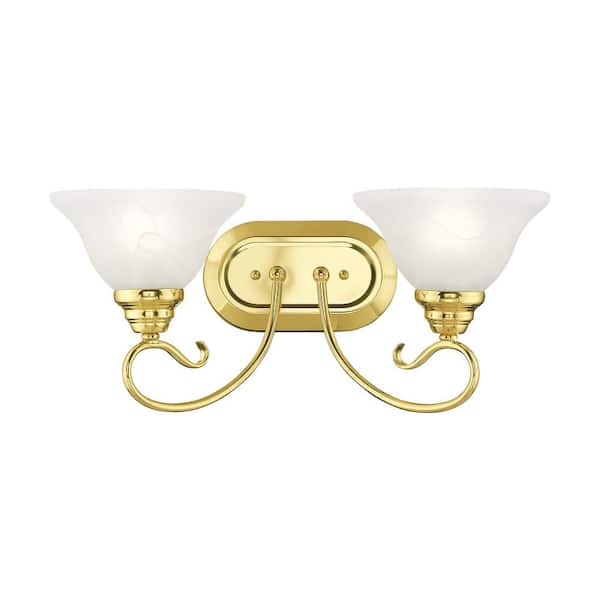 Livex Lighting Coronado 2 Light Polished Brass Bath Vanity