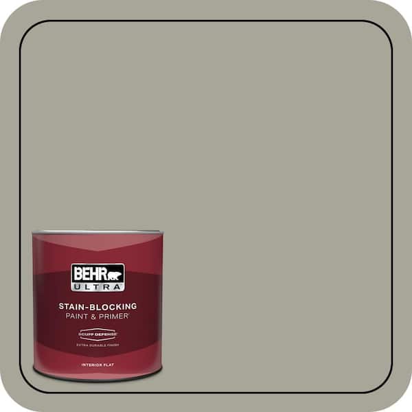 BEHR ULTRA 1 qt. #N370-4A Historical Gray Extra Durable Flat Interior Paint & Primer