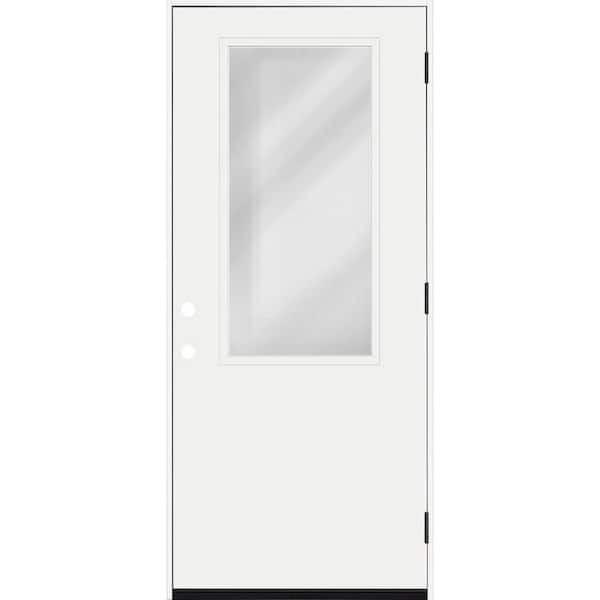 Steves & Sons Legacy 30 in. x 80 in. LHOS 2/3 Clear Glass White Primed Fiberglass Prehung Front Door