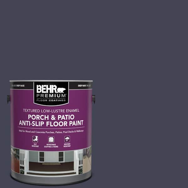 1 gal. #PPU15-19 Black Sapphire Textured Low-Lustre Enamel Interior/Exterior Porch and Patio Anti-Slip Floor Paint