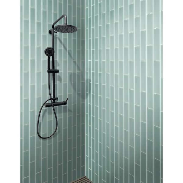 Light Blue 3-in. x 12-in. Matte Finished Glass Mosaic Floor and Wall Tile (28 Cases/140 sq. ft./Pallet)