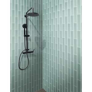 Light Blue 3-in. x 12-in. Matte Finished Glass Mosaic Floor and Wall Tile (5 Sq ft/case)