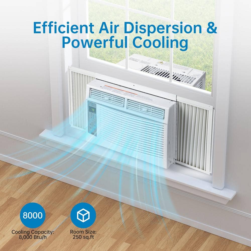 White 6,000 BTU Window Air Conditioner with Remote and Smart Control