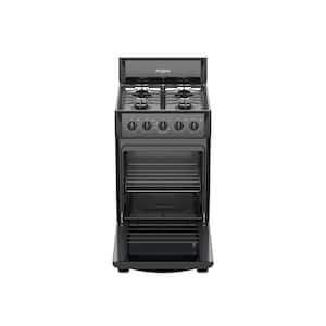20 in. 4-Burners Freestanding Gas Range in Black with EvenClean Technology