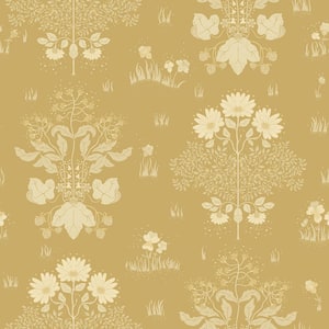 Elda Yellow Delicate Daisies Paper Matte Non-Pasted Wallpaper Roll