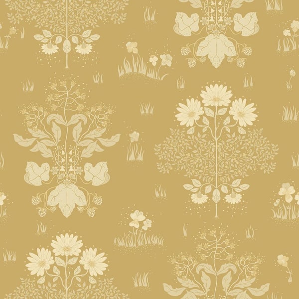 A-Street Prints Elda Yellow Delicate Daisies Wallpaper Sample