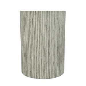 8 in. x 11 in. Light Grey with Striped Pattern Drum/Cylinder Lamp Shade
