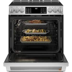 30 in. 5.7 cu. ft. Slide-In Smart Electric Range with Self Cleaning Convection Oven in Stainless Steel