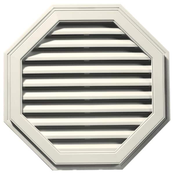 Builders Edge 32 in. x 32 in. Octagon Beige/Bisque Plastic Weather Resistant Gable Louver Vent