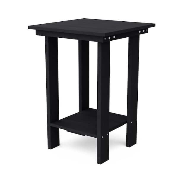 Wildridge Contemporary Black HDPE Plastic Outdoor Balcony Side Table