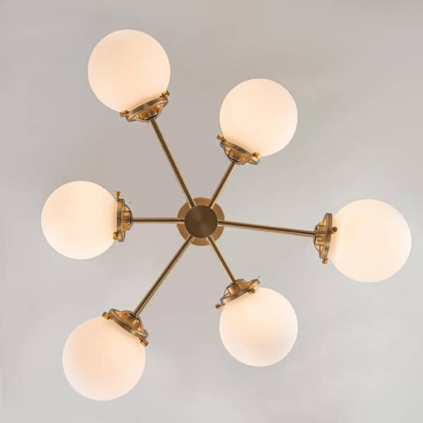 EDISLIVE Lydia 6-Light Aged Brass Modern Sputnik Chandelier with
