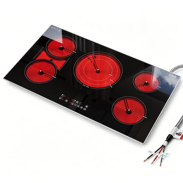 Profile 36 in. Buil-In Touch Control Induction Electric Cooktop w/ 5-Burner Elements and Power Boost in Black Glass Top