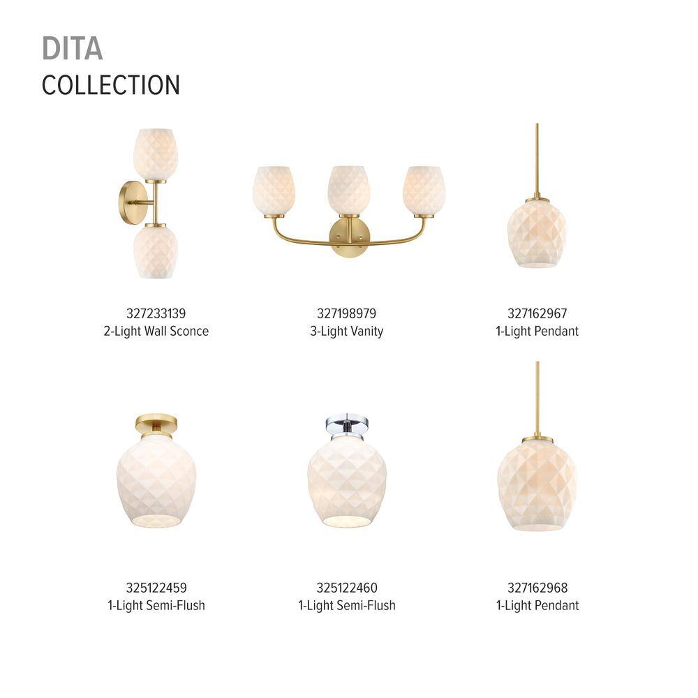 Dia Matte Black and Brass Glass Pendant Light