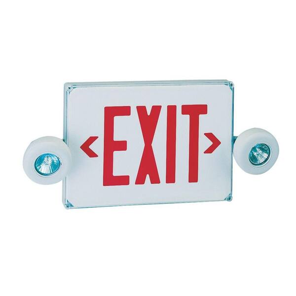 Illumine 2-Light White LED Exit and Emergency Sign Combo with Red Letters