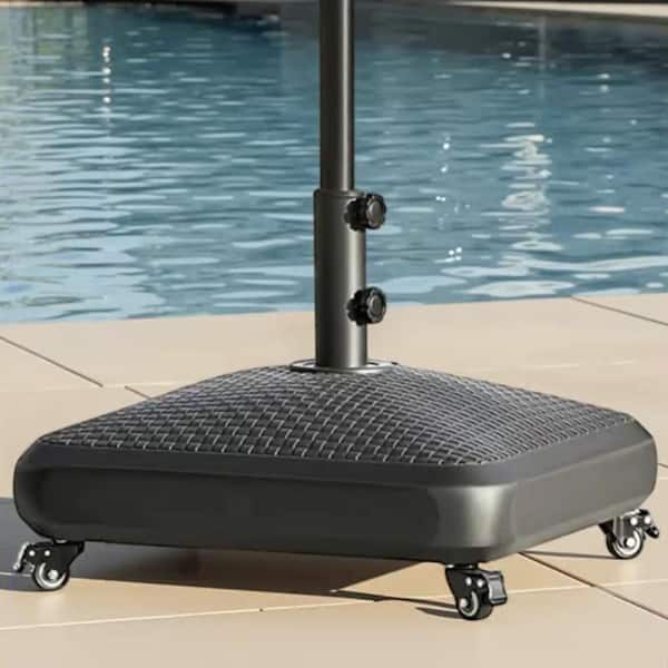 80 lbs. HDPE Mobile Patio Umbrella Base in Black