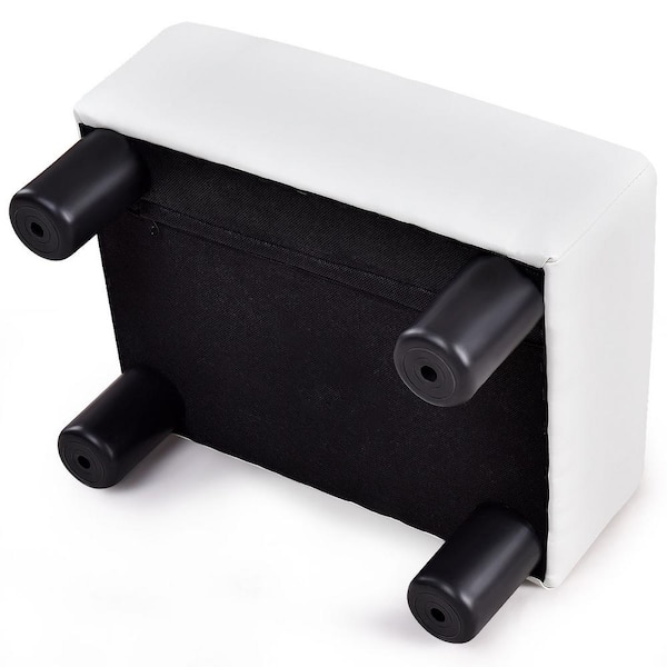 Costway Small Ottoman Footrest Pu Leather Footstool Rectangular Seat Stool  White : Target