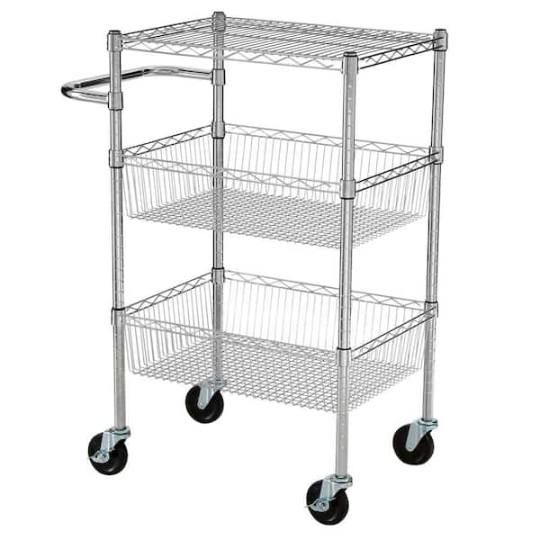 HDX 3 Tier 35 in. H x 24 in. W x 18 in. D Commercial Wire Cart