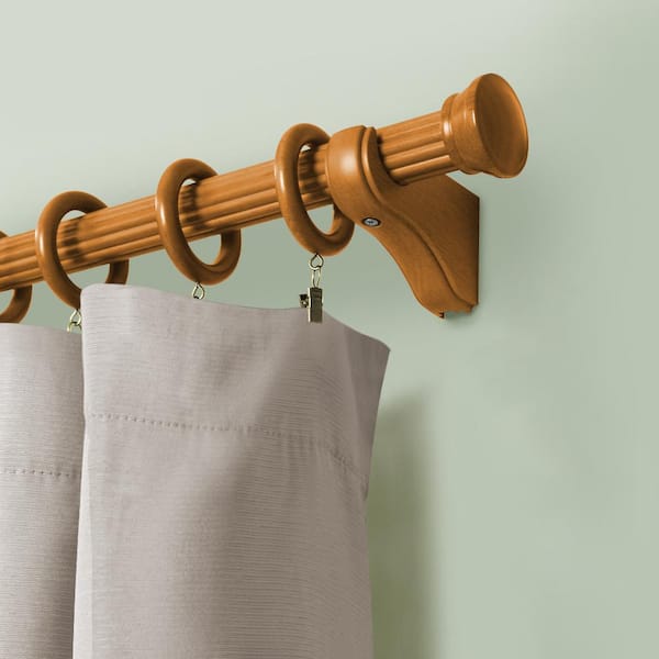 Mix And Match Heritage Oak Wood Curtain Rod Finial (Set of 2)