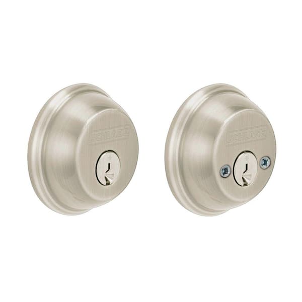 Schlage B62 Series Satin Nickel Double Cylinder Deadbolt Certified Highest for Security and Durability