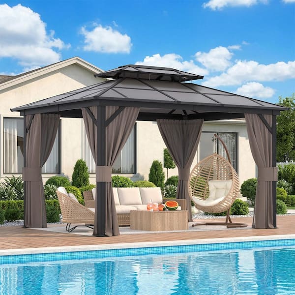 HOMMOW 10 ft. x 13 ft. Outdoor Polycarbonate Double Roof Sun Panel