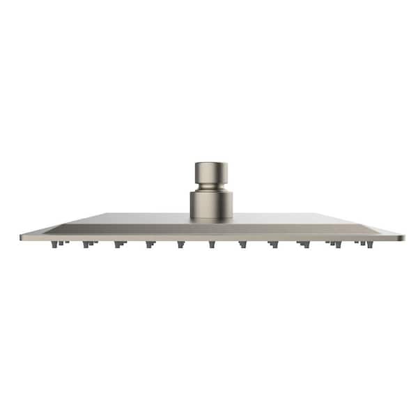 Satico Modern 1-Spray Patterns 8 in. Single Wall Mount Fixed Shower Head Tub Wall Mount in Brushed Nickel