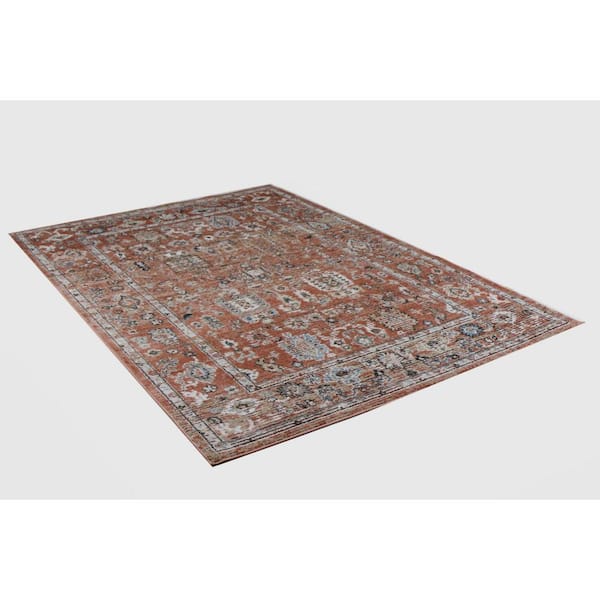 Ashland Salmon 9 ft. x 12 ft. (8 ft. 6 in. x 11 ft. 6 in.) Geometric Transitional Area Rug