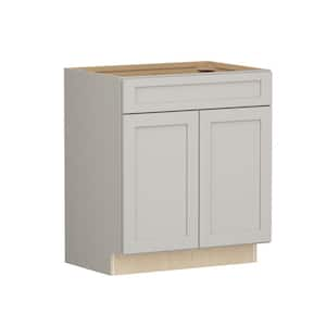 Shaker Full Overlay 30 in. W x 20.75 in. D x 34.5 in. H Plywood Assembled Vanity Sink Base Bath Cabinet in Stone Gray