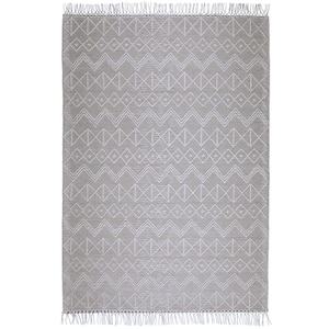 Orton Ivory, Taupe 6 x 9 Rectangle Solid Pattern Wool, Polyester, Cotton Runner Rug
