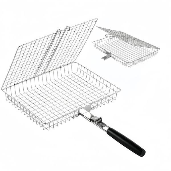 Stainless Steel Nesting Grill Baskets for Outdoor Grilling, Fish, Vegetables, BBQ Camping Cooking, and Gifts (2-Pack)