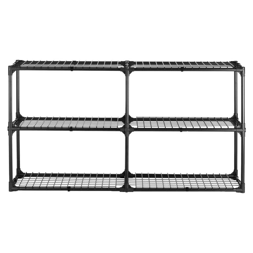 14 in. W x 31 in. H x 57 in. D Household Shelving Unit 3-Shelf Wire Rack, Steel Garage Wall Shelf, Black (2 Pack) price history on PriceWatchPro