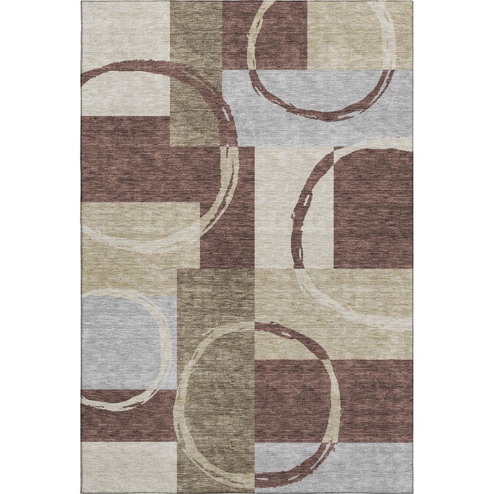 Mayfield Premium Machine Washable Abstract AMF943 Brown 8 ft. x 10 ft. Area Rug price history on PriceWatchPro