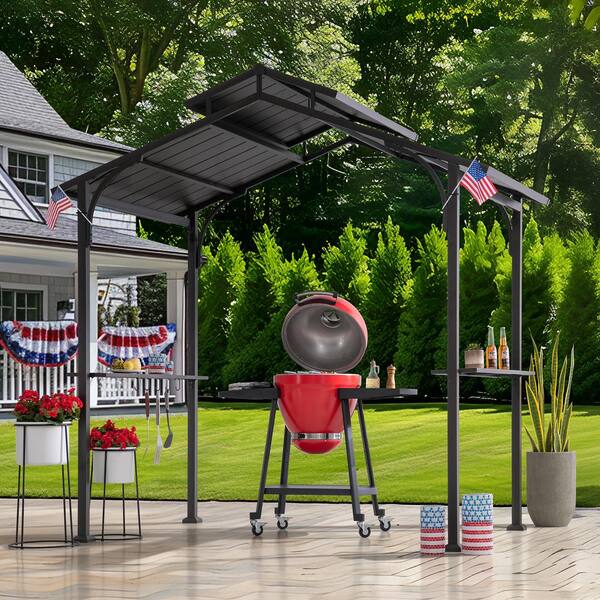 Sunjoy 5 ft. x 8 ft. Brown Steel Frame Double-Tier Hardtop
