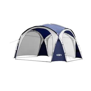 12 ft. x 12 ft. Blue Pop-Up Canopy UPF50+ Easy Beach Tent Side Wall Waterproof Camping Trips Party, Picnics