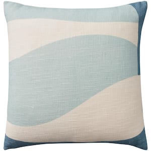 Life Styles Blue Modern & Contemporary 18 in. x 18 in. Square Throw Pillow