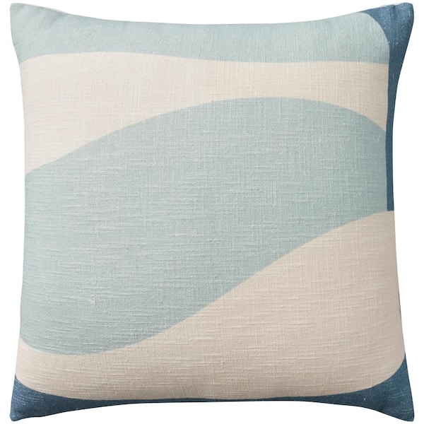 Mina Victory Life Styles Blue Modern & Contemporary 18 in. x 18 in. Square Throw Pillow