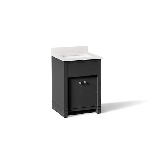KOHLER Alouette 24 in Ferrous Grey Bath Vanity Cabinet with Sink and Quartz Top