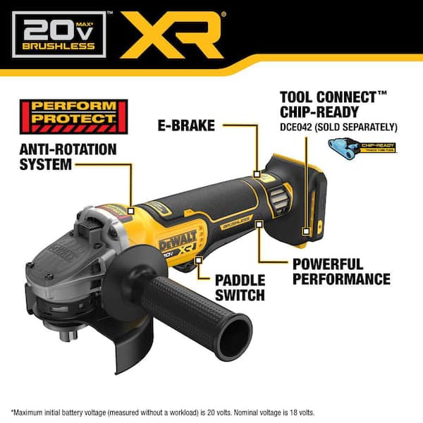 20V Max XR Lithium-Ion Brushless Cordless 4-1/2 in.-5 in. Grinder with 20V Max 6.0Ah Battery