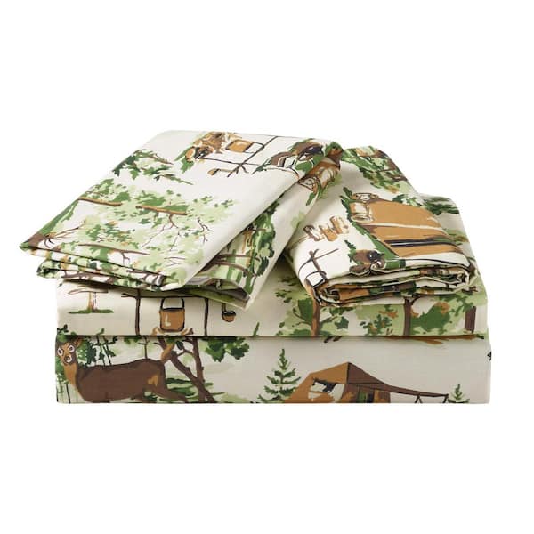 Camp Wandawega 4-Piece Multi-Colored 250-Thread Count Cotton King Sheet Set