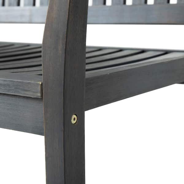VidaXL Acacia Wood Rocking Chair | Comfortable And Durable | Ideal For Indoor And Outdoor Use | High Backrest, Weather-resistant Grey Finish | Vintage Modern Style