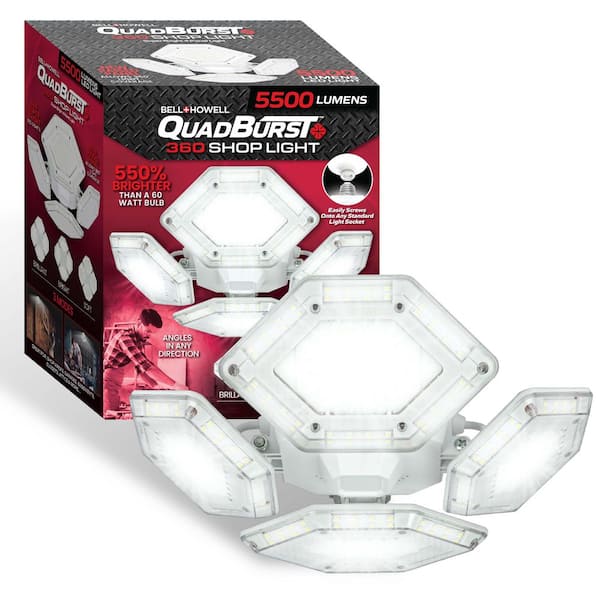 Quadburst 360 Shop Light 50-Watt Equivalent E26 Base 5500 Lumens 384 LED Bright White Ceiling-Mount Specialty Light Bulb