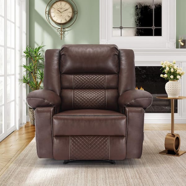 Zeus Ruta Brown Breathable Leather Metal Electric Outdoor Recliner Chair with Cushions Power Lift Chair with Massage and Heating AS 719 The Home Depot